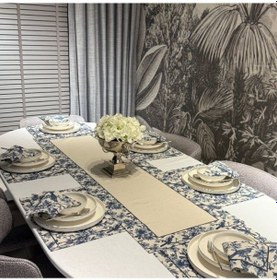 Resim Keten Pamira Desen Runner 40x140 Cm Çok Renkli 