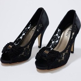 Resim Saten Kadın Abiye Ayakkabı Siyah 