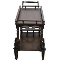 Resim Bengi Ticaret Servis Araba 14604 Büyük Teker Model Ahşap Kayın Torna Ayak Natüre Boya El Yapım 