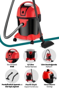 Resim GoldMaster Süperturbo Islak Kuru 8.7 Litre Toz Torbalı Elektrikli Süpürge 