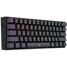 Resim Redragon K630-RGB Dragonborn %60 Blue Switch Siyah Mekanik Kablolu Oyuncu Klavyesi 
