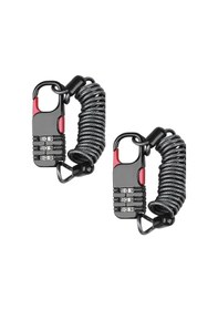 Resim Bisiklet Kilidi Kask Kilidi - Şifreli Bisiklet Zincir Kilidi 2 Adet Çok Renkli 