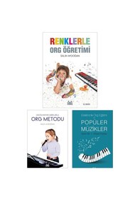 Resim Org Eğitimi Seti - Renklerle Org Öğretimi, Elektronik Org Eğitim Ve Popüler Müzikler, Unutulmayan Şarkılarla Org Metodu Ciltli Arkadaş Yayınevi 