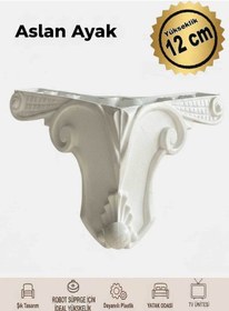 Resim Aslan Ayak 12 Cm Mobilya Tv Ünitesi Kosol Dolap Komidin Genç Ve Çocuk Odası Ayağı Beyaz 