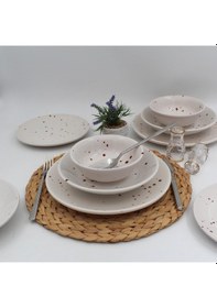 Resim Point 18 Parça 6 Kişilik Yemek Takımı Karemel 