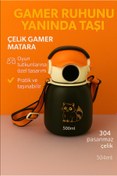 Resim sonnenflügel Çelik Paslanmaz Gamer Termos Matara 500 ml Paslanmaz Çelik Pipetli Suluk Çocuk Suluğu 10 x 18 cm 