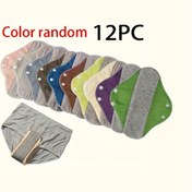 Resim 12 adet set, tekrarlanabilir kadın ve yaşlı kadınların yıkanabilir kontinans pedi, sızdıran bez pedi, 10+ renk setleri ile karıştırın ve eşleştirin, yumuşak dokulu, yüksek kaliteli bambu ipliği, güvenli tokalı kapanış. 