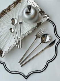 Resim Arow Milano Lüx 6 Kişilik 36 Parça Çatal Kaşık Bıçak Seti Dc.Tr-3 Gümüş 