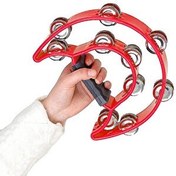 Resim Midex TF-26RD Çift Sıra 10 Zilli Kırmızı Tef Tamburin (El Kavrama Aksamlı) 