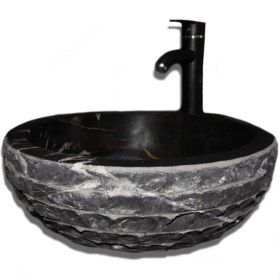 Resim Sipahi Marble Toros Siyah Mermer Dışı Yatay Patlatma Çanak Lavabo 