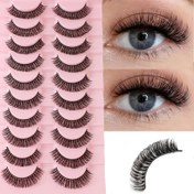 Resim 10 Çift Kalın Yüksek Kaliteli DD Kıvrık Sahte Kirpikler, Avrupa ve Amerikan Stili, Rus Hacim Simülasyonu, 13-15mm Uzunluk, Kıvrık, Kirpikler 