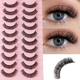 Resim 10 Çift Kalın Yüksek Kaliteli DD Kıvrık Sahte Kirpikler, Avrupa ve Amerikan Stili, Rus Hacim Simülasyonu, 13-15mm Uzunluk, Kıvrık, Kirpikler 