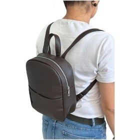 Resim Mini Kadın Sırt Çantası-kahverengi Suni Deri-vip Home Bags Kahverengi 