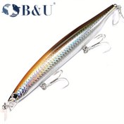 Resim B&U K-SEABASS 09 Olta Takı, 1 adet, Karma Renk, ABS Gövde, Minnow Tasarımı, Tuzlu Su ve Tatlı Su Uzun Atış, Yüzey Olta Avı için Yapay Balık Yem 
