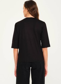 Resim Tropikal Desen Basılı T-shirt Bluz 