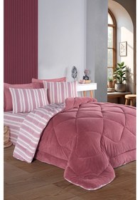 Resim Sport Çizgili 2li Yastık Kılıfı Soft Line Bordo Bordo 