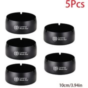 Resim Dashanshop 5 Adet Şık Kurumsal Gravürlü M Boy Baked Black Küllük Seti - Hediyelik 