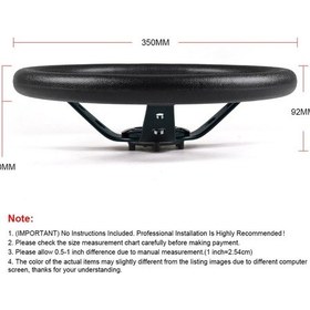 Resim Araba Modifiye Edilmiş 14 İnç 350mm Evrensel Direksiyon Simidi Pu Yarış Oyunu Rekabetçi Direksiyon Simidi Kırmızı 1460 