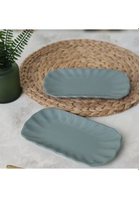 Resim Keramika Yeşil Sirius Kayık Tabak 23 Cm 2 Adet 326 