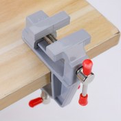 Resim 1 adet Dayanıklı Karbon Çelik Tezgah Mengenesi, 3,0 cm Çene Genişliği, Kompakt Alüminyum Yapı, Takı El Sanatları ve Ahşap İşleri DIY Aletleri İçin Taşınabilir 