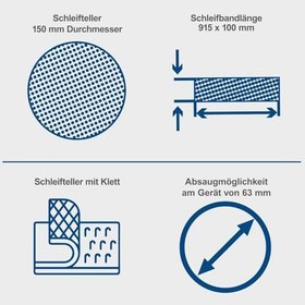 Resim Scheppach Aksesuarlı BTS900 bantlı disk zımpara makinesi | 370W zımpara makinesi | 230V | 2850 dak-1 | zımpara pedi çapı 150mm | 3x zımpara kağıdı ve 3x zımpara kayışı dahil | bantlı zımpara zımpara cihazı 