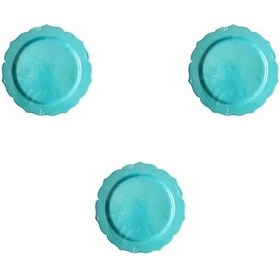 Resim Mika Sert Plastik Tabak Parti Davet Sunum Servis Tabağı - 26 Cm. - Turkuaz - 6 Adetlik 3 Paket 