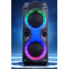 Resim Çift Hoparlörlü Bluetooth 5.0 Bağlantılı Güçlü Ses Uzun Süre Şarj Süresi Kaliteli Ses Rgb Ledli 
