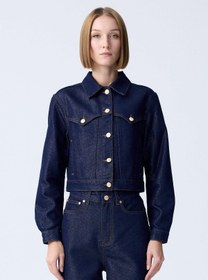 Resim Gold Düğme Detaylı Lacivert Denim Ceket - LACIVERT / 36 