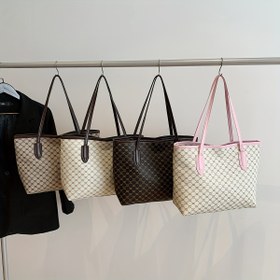 Resim 2025 Yeni Kadınlar İçin Büyük Kapasiteli Tote Çanta - Retro-Modern Sentetik Deri El Çantası, Ayarlanabilir Omuz Askısı, Fermuarlı Kapatma ve Altın Tonlu Aksesuarlar, Bej/Koyu Kahverengi/Beyaz/Pembe Renk Seçenekleri, Günlük Kullanım için Çok Amaçlı Minimalist Tasarım, Sağlam Yapı, Geniş Depolama Alanı, Moda Tutkunları 