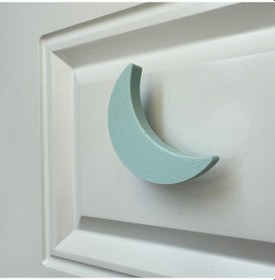 Resim Pomerol Mavi Ay Dolap Kulpu - Çocuk Odası, Mutfak Ve Banyo İçin Şık Ve Dayanıklı Mobilya Kulp 