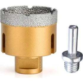 Resim 55 mm Granit Mermer Seramik Delme Panç Spiral ve Matkap Için Aparatlı M14 