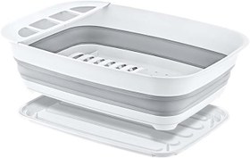 Resim Orret Home Katlanabilir Tepsili Tabaklık – Akordiyon Bulaşıklık ve Bulaşık Sepeti, Su Tahliyeli, Kompakt ve Pratik Bulaşık Kurutucu, Katlanabilir Kurulama Sepeti, Mutfak Tezgâhı İçin Uygun(Bulaşıklık) 