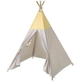 Resim Çocuk Oyun Çadırı MeridyenDukkan Gri-Sarı 164 cm Katlanır Çadır O 