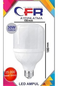Resim ŞANLED 30wat Tasarruflu E27 Beyaz Renk Torch Led Ampul-6 Adettir 