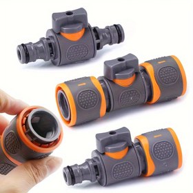 Resim 3 adet 16mm Kugelhahn Hızlı Bağlantı Ucu Uzatma Adaptörleri Bahçe Hortumu ve Su Kapatma Tamiri için - Dayanıklı Plastik, Turuncu ve Gri, Su Geçirmez ve Sızdırmaz, Hortum Tamiri Adaptörleri | Turuncu ve Gri Bağlayıcılar | Plastik Yapı, Hortum Aksesuarları 