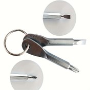 Resim 1 Set Mini Çok Fonksiyonlu Tornavida Anahtarlık, Paslanmaz Çelik, Taşınabilir ve Dayanıklı, Hızlı Düzeltmeler ve Onarımlar için Temel Araç, Kolay Taşıma için Kompakt Tasarım 