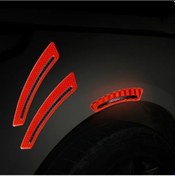 Resim Oldfriend Yeşil 2 Adet Kalın Reflektif Çamurluk Sticker Gece Işıklı Çizilme Önleyici Yaprak Levhaları 