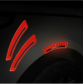 Resim Oldfriend Yeşil 2 Adet Kalın Reflektif Çamurluk Sticker Gece Işıklı Çizilme Önleyici Yaprak Levhaları 