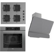 Resim Ferre FLOWART Serisi Gri Set (SS208 + QBL63CPR +D082 ) - Emaye Izgara 