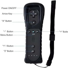 Resim GBKDQQ Wii Uzaktan Kumanda: Oyun Kontrolü Wii Controller Kablosuz Uzaktan Hareket Sensörü Bağlantı Yedek Gamepad Controller Wii ve Wii Konsolu için, Silikon Kılıf ve El Kayışı ile (Siyah) 