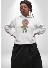 Resim Voofoo Bebeği Doll Doldurulmuş Bebek Kadın Erkek Beyaz Kapüşonlu Sweatshirt Hoodie Beyaz 