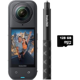 Resim Insta360 X5 İnvisible 114cm Selfie Stick Bundle (128GB Hafıza Kartı Dahil) 