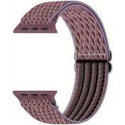 Resim Gaojunshop01 Esnek Nylon Solo Loop 42-49mm İwatch Ultra 9/8/7 Uyumlu Smoke Purple 