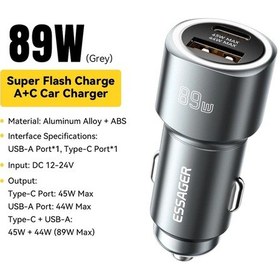 Resim Essageressager 89w Usb C Araç Şarj Cihazı İphone 15 Pro Huawei P60 Pro Vivo Dizüstü Bilgisayar Tablet Pd3.0 Fcp Hızlı Şarj Brdistribütör Garantili 