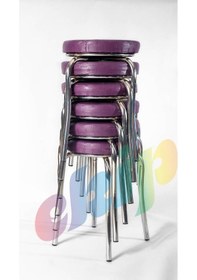 Resim Tabure Mutfak Sandalyesi 6 Adet Mor 