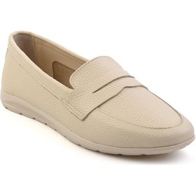 Resim Bej Leather Kadın Loafer Ayakkabı K01718110303 Çok Renkli 