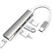 Resim Type-C Usb 3.1 den 4 Adet USB 3.0 HUB Otg Çoğaltıcı Adaptörü C809 Techmaster