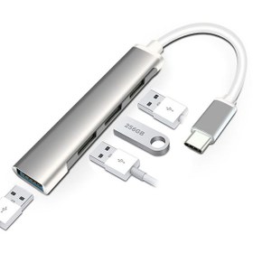 Resim Type-C Usb 3.1 den 4 Adet USB 3.0 HUB Otg Çoğaltıcı Adaptörü C809 