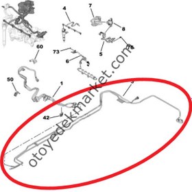 Resim Peugeot 508 (2019-2024) 1.5 Blue Hdi İkili Yakıt Hattı Borusu (Orijinal) 