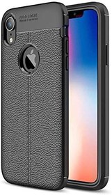 Resim Microsonic Apple iPhone XR (6.1'') için Kılıf Deri Dokulu Silikon Siyah [iPhone XR ile Uyumlu Kılıf - Siyah] 